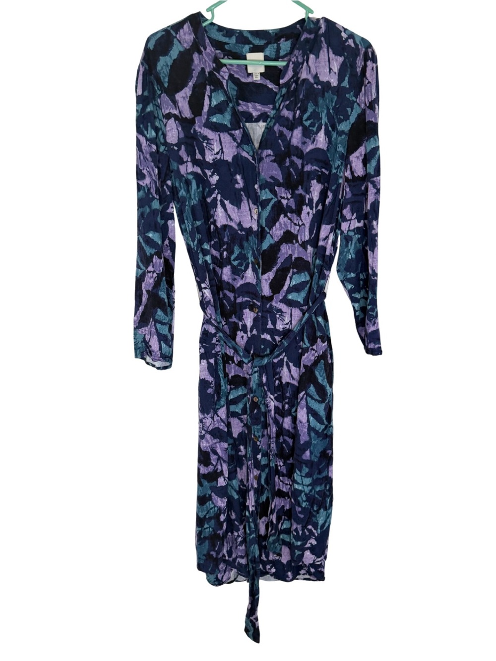 NIC+ZOE Long Sleeve Button Down Midi Dress Size XL